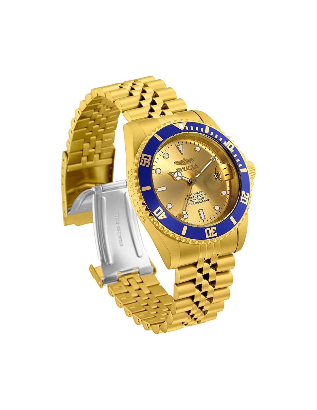 Montre homme Invicta Automatic Pro Diver avec cadran champagne vue 2