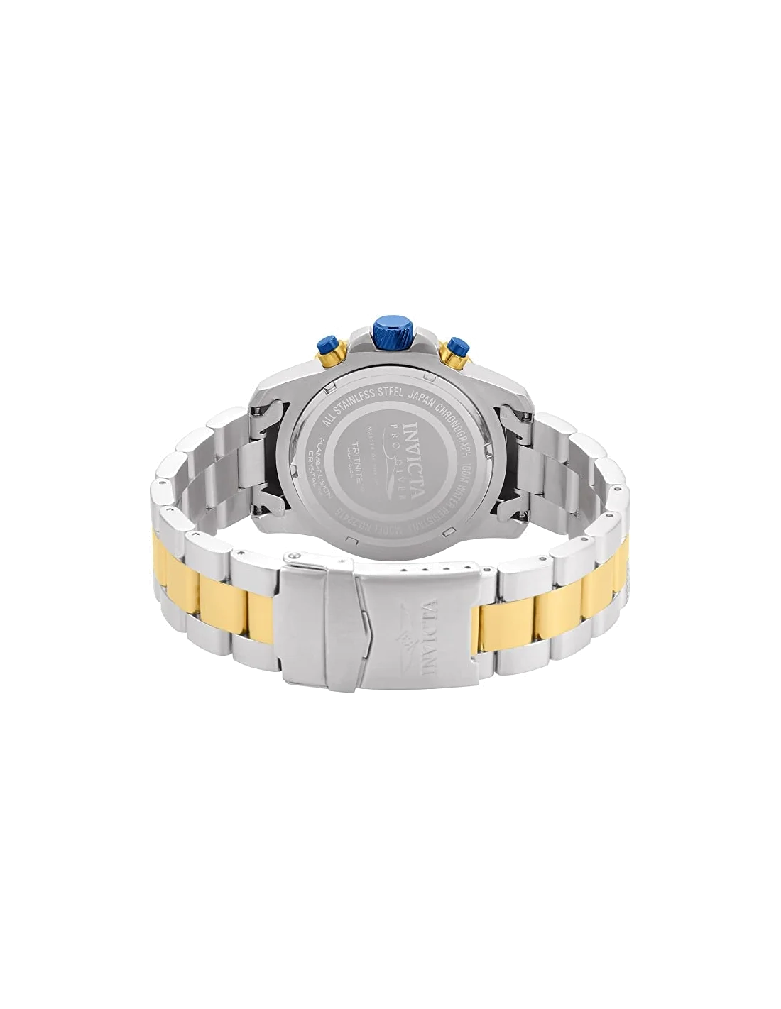 Montre homme Invicta Quartz Pro Diver en acier inoxydable bicolore avec cadran bleu vue 3