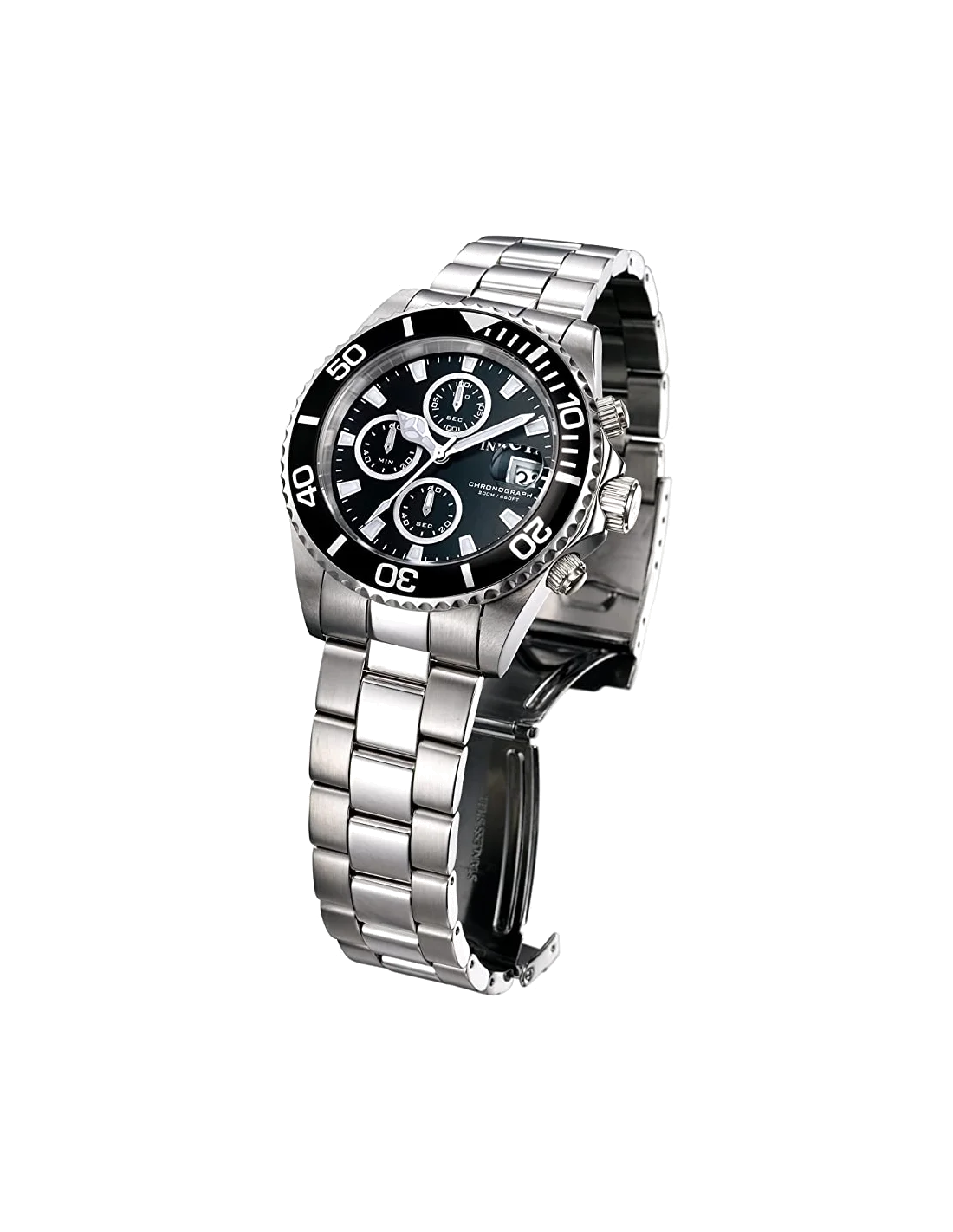 Montre homme Invicta Pro Diver en acier inoxydable avec cadran noir vue 2