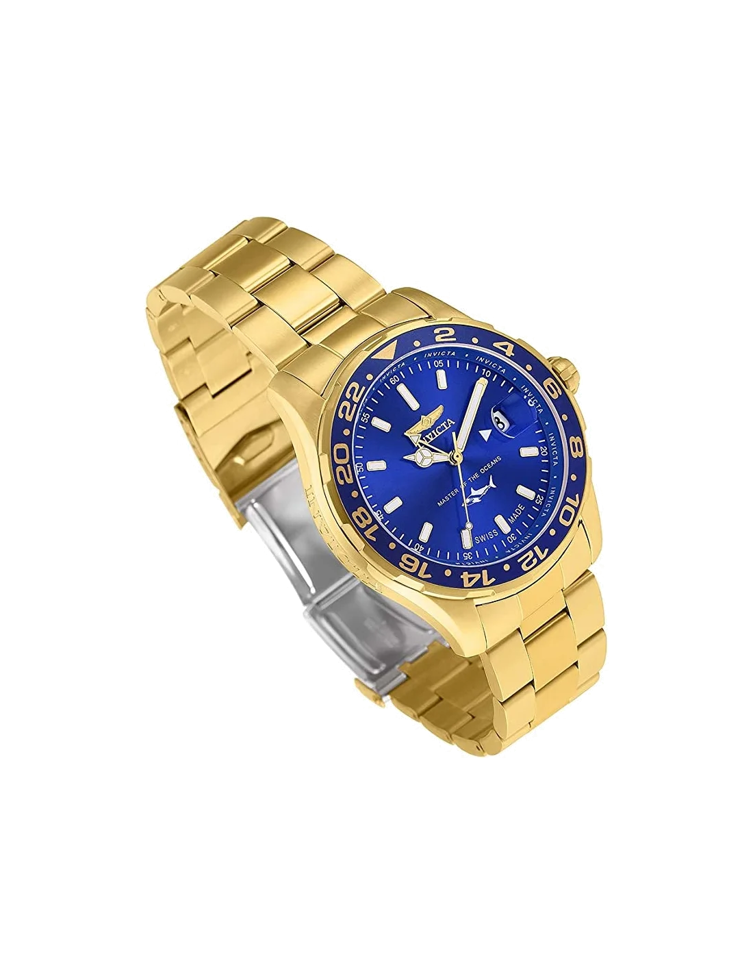 Montre homme Invicta Quartz Pro Diver en acier inoxydable doré avec cadran