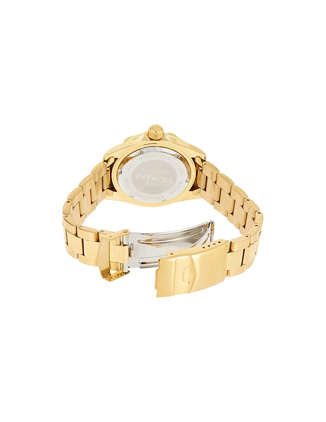 Montre homme Invicta Quartz Pro Diver en acier inoxydable doré avec cadran bleu vue 3