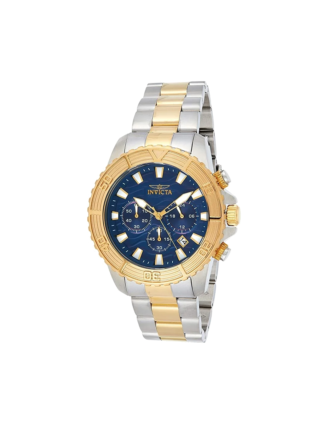 Montre homme Invicta Quartz Pro Diver chronographe en acier inoxydable bicolore vue 2