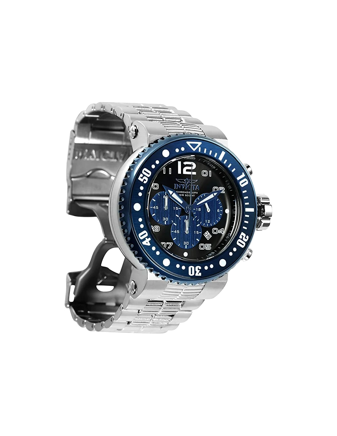 Montre homme Invicta Quartz Pro Diver avec cadran noir et bleu vue 2