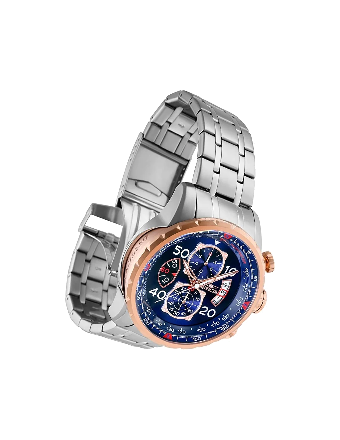Montre homme Invicta Quartz Aviator cadran bleu vue 2