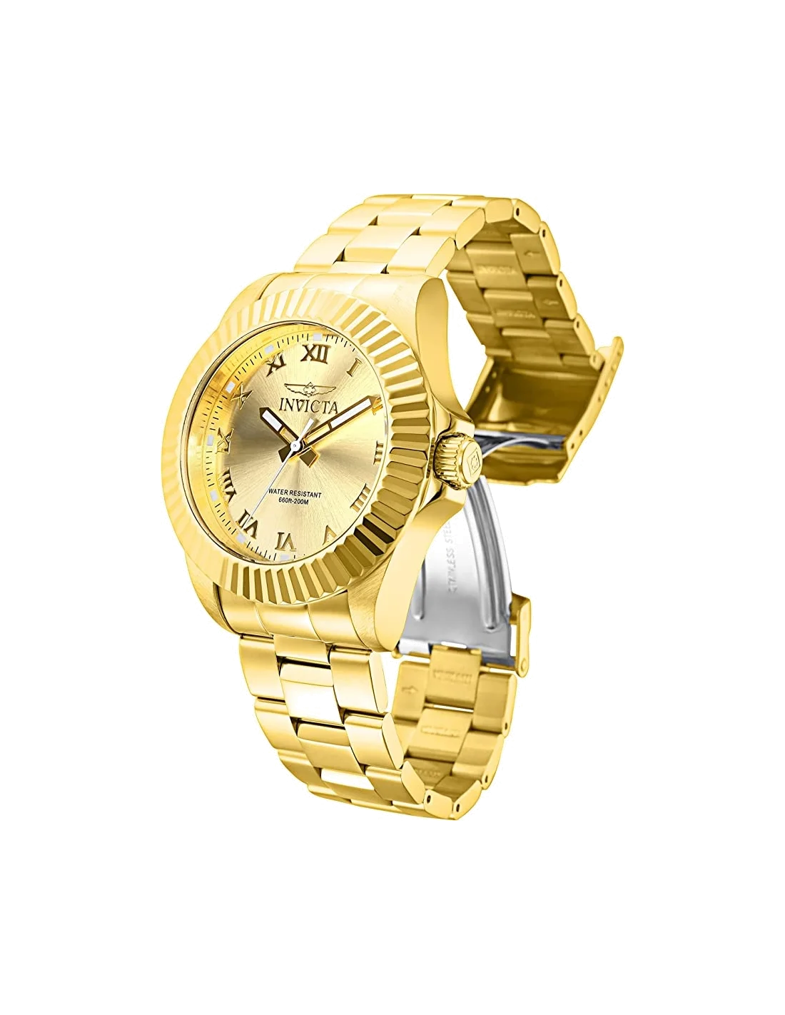 Montre homme Invicta Quartz Pro Diver en acier inoxydable doré vue 2