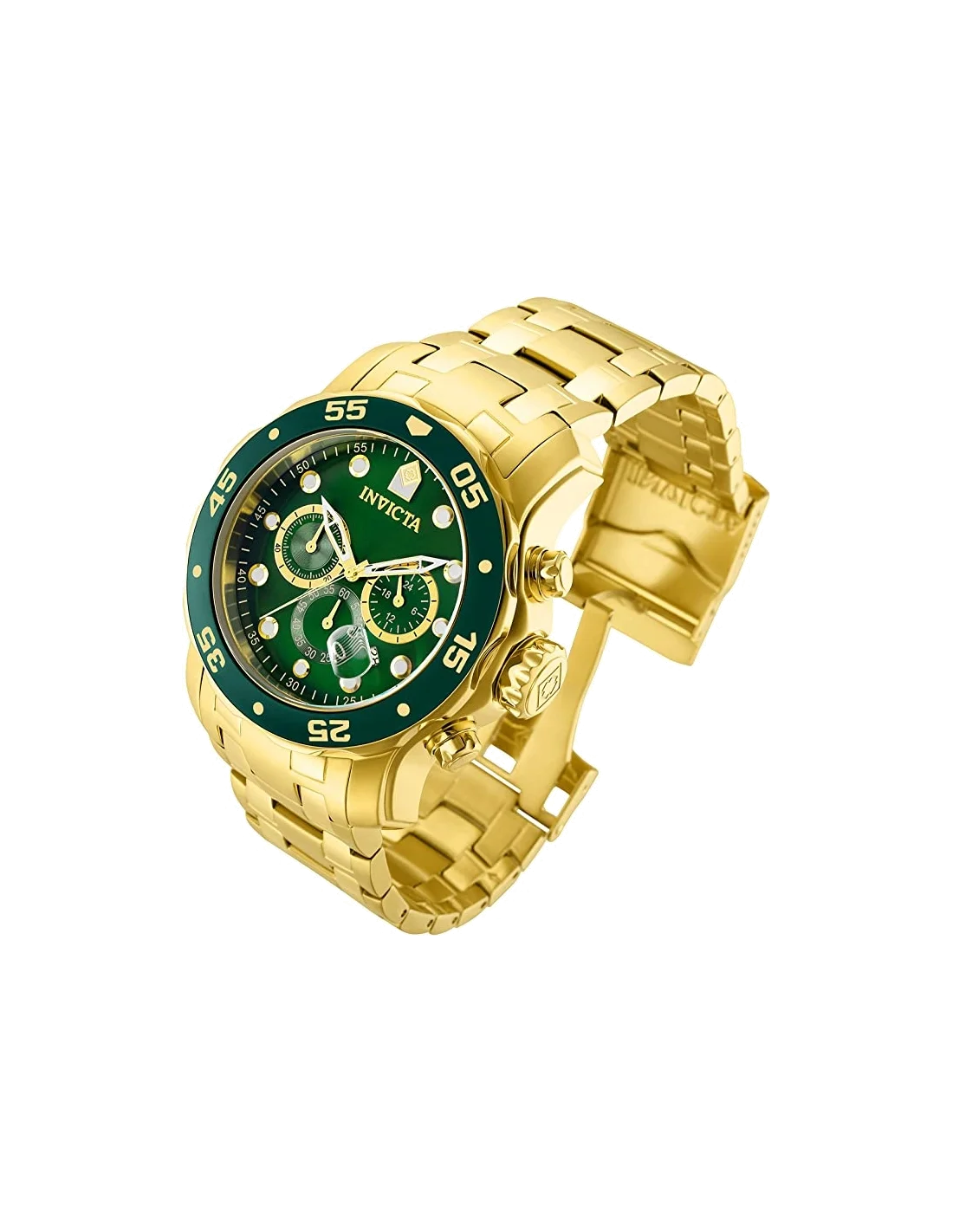 Montre homme Invicta Quartz Pro Diver chronographe cadran vert vue 2