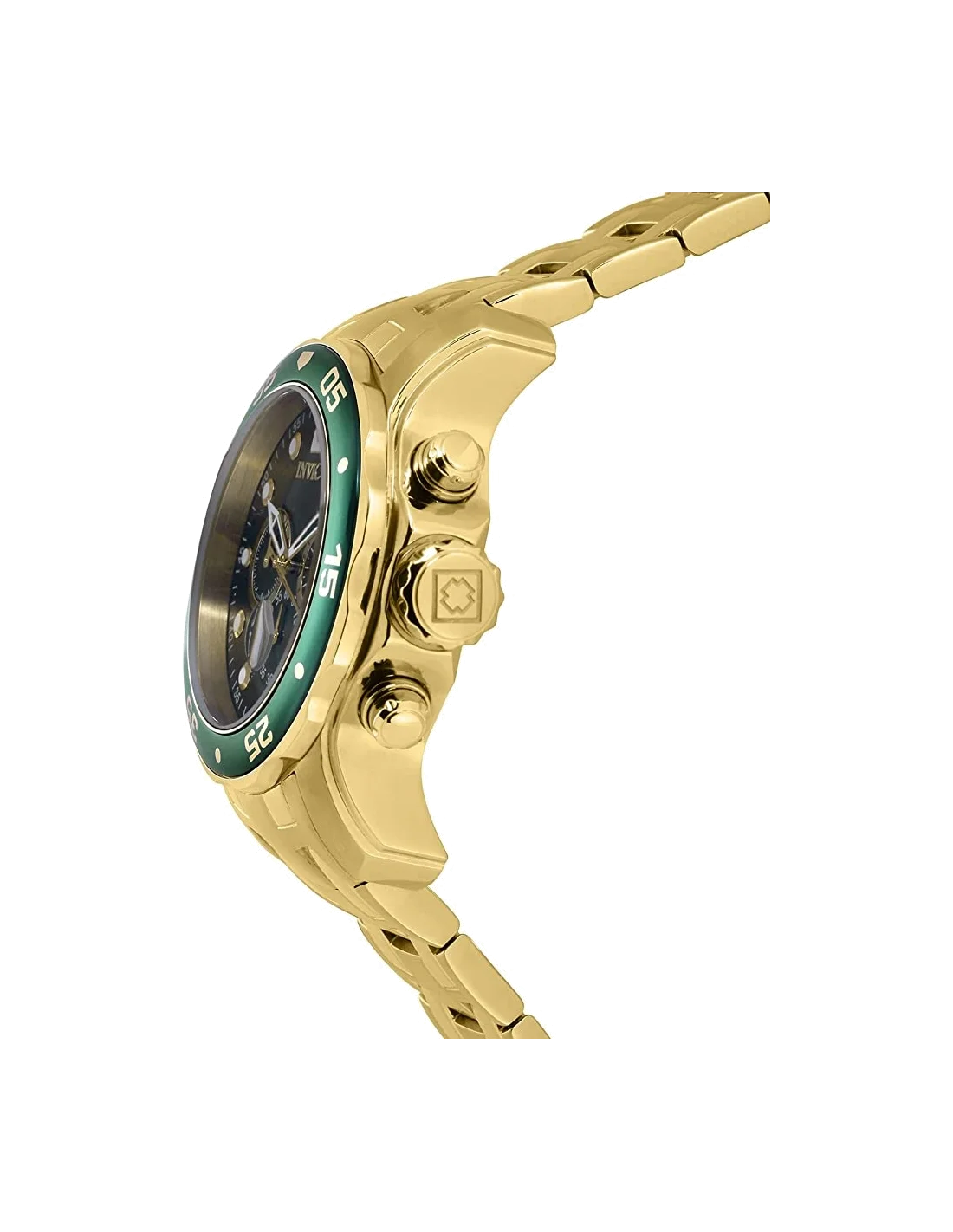 Montre homme Invicta Quartz Pro Diver chronographe cadran vert vue 3