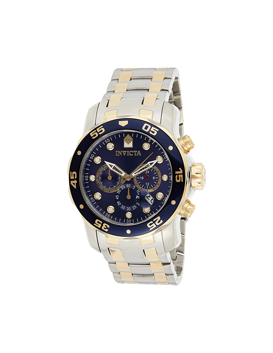 Montre homme Invicta Quartz Pro Diver chronographe cadran bleu