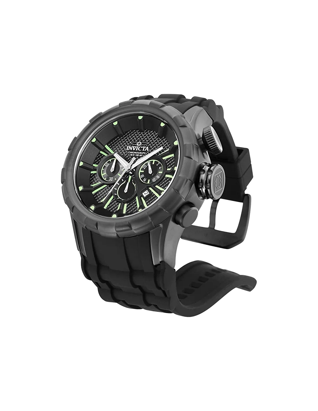 Montre homme Invicta Quartz I-Force avec bracelet en silicone noir vue 2