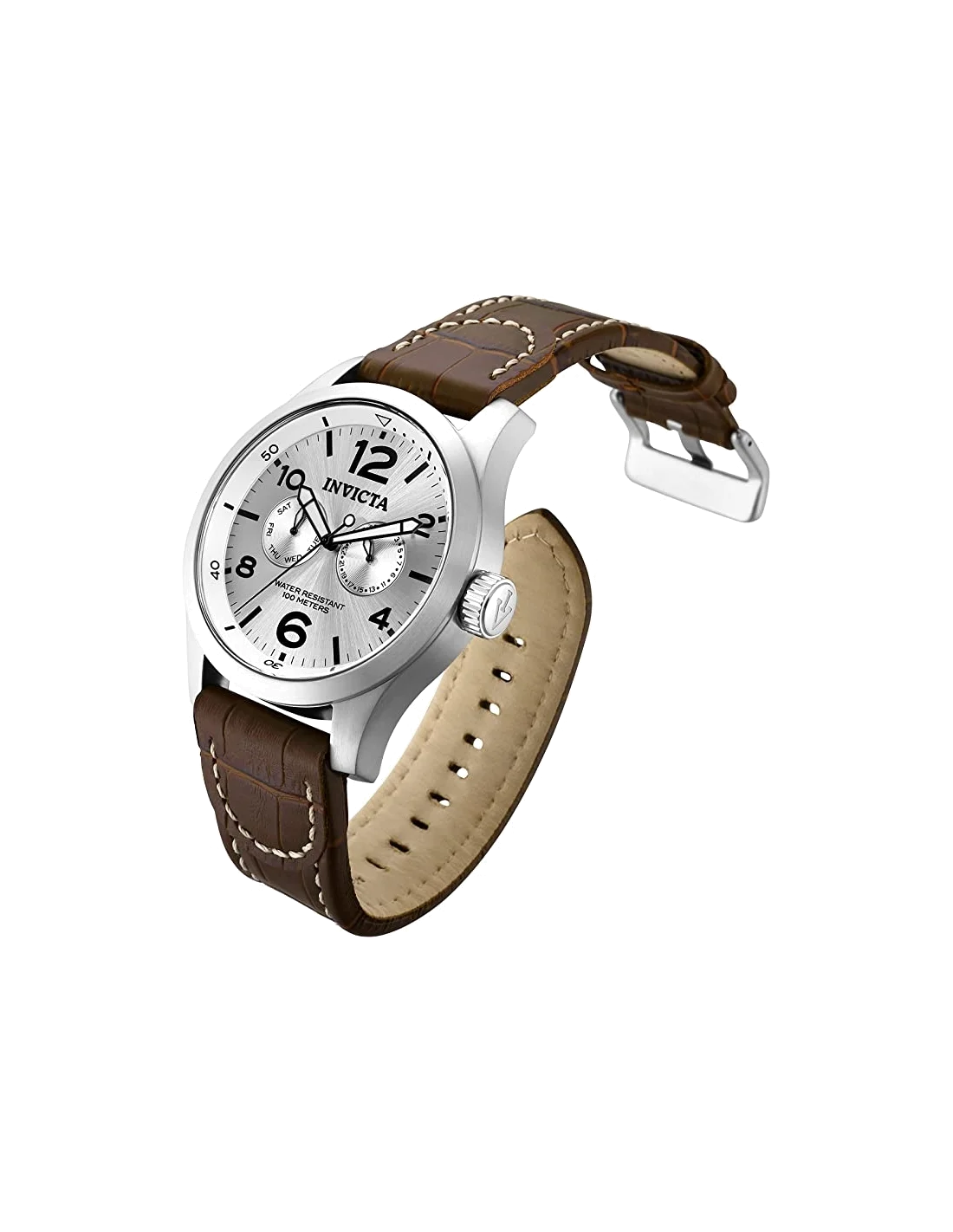 Montre homme Invicta Quartz I-Force avec bracelet en cuir marron vue 2