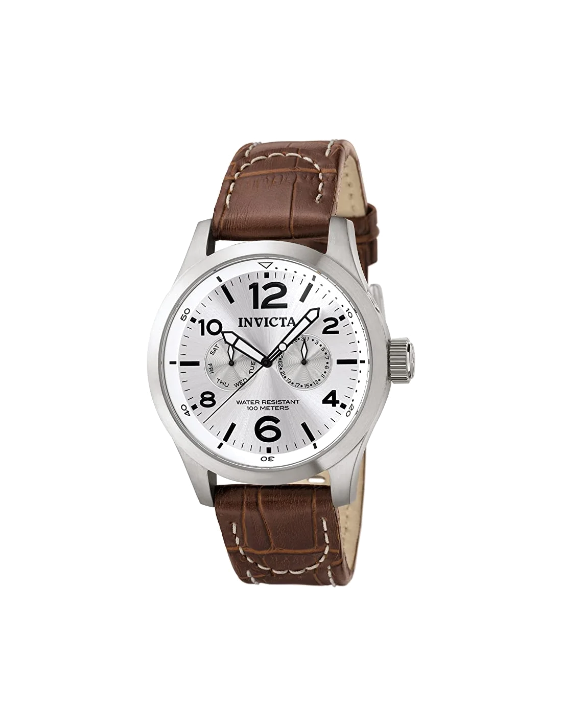 Montre homme Invicta Quartz I-Force avec bracelet en cuir marron