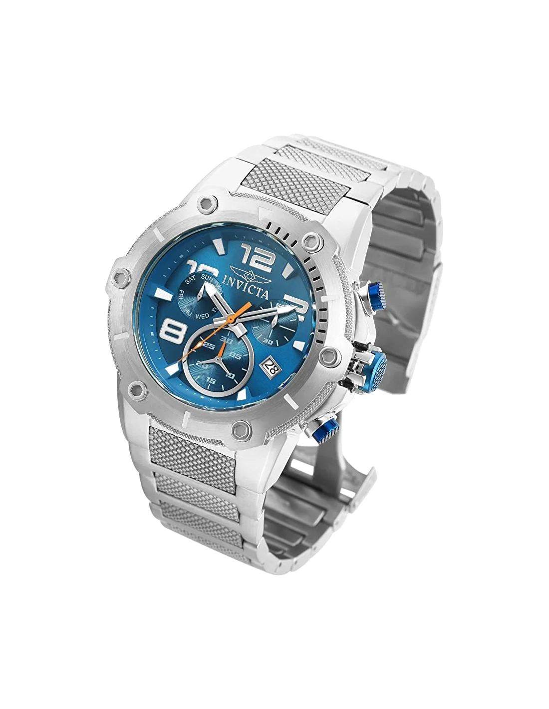 Montre homme Invicta Quartz Speedway cadran bleu vue 2