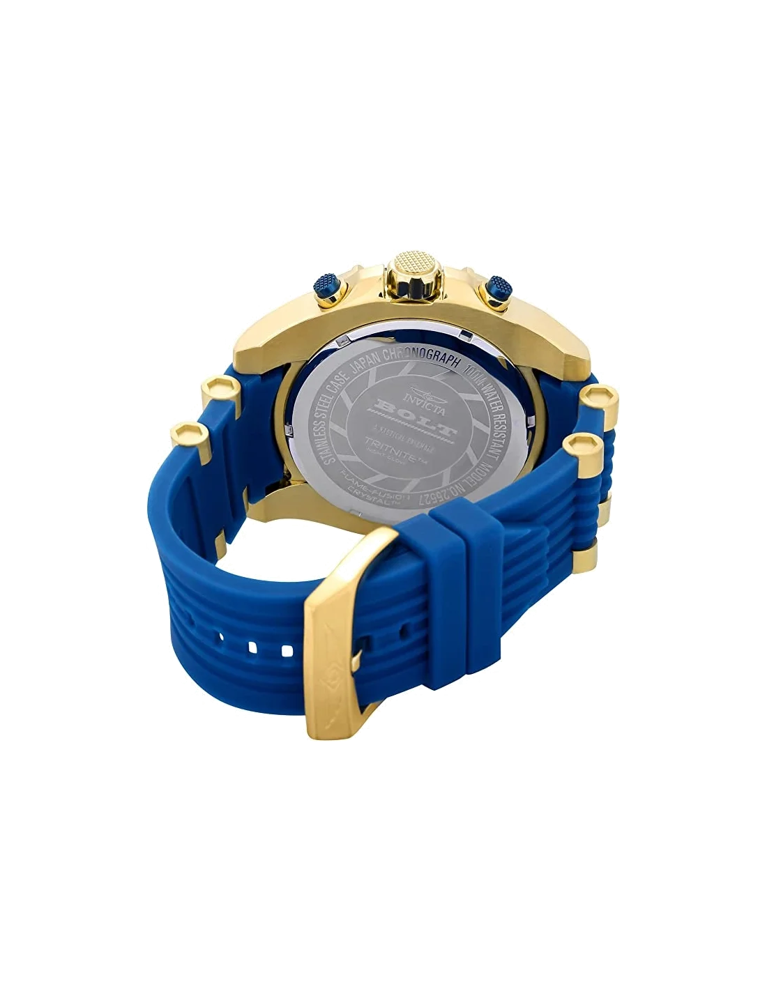 Montre homme Invicta Quartz Bolt avec bracelet en silicone bleu vue 2