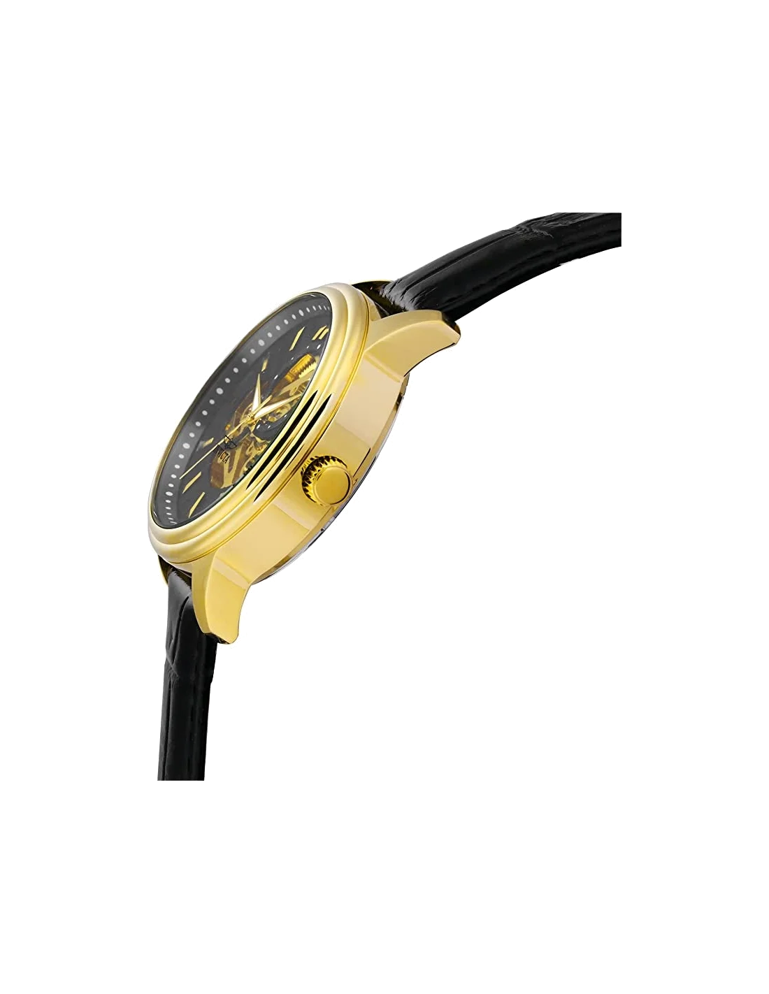 Montre homme Invicta Automatic Vintage bracelet en cuir noir vue 3