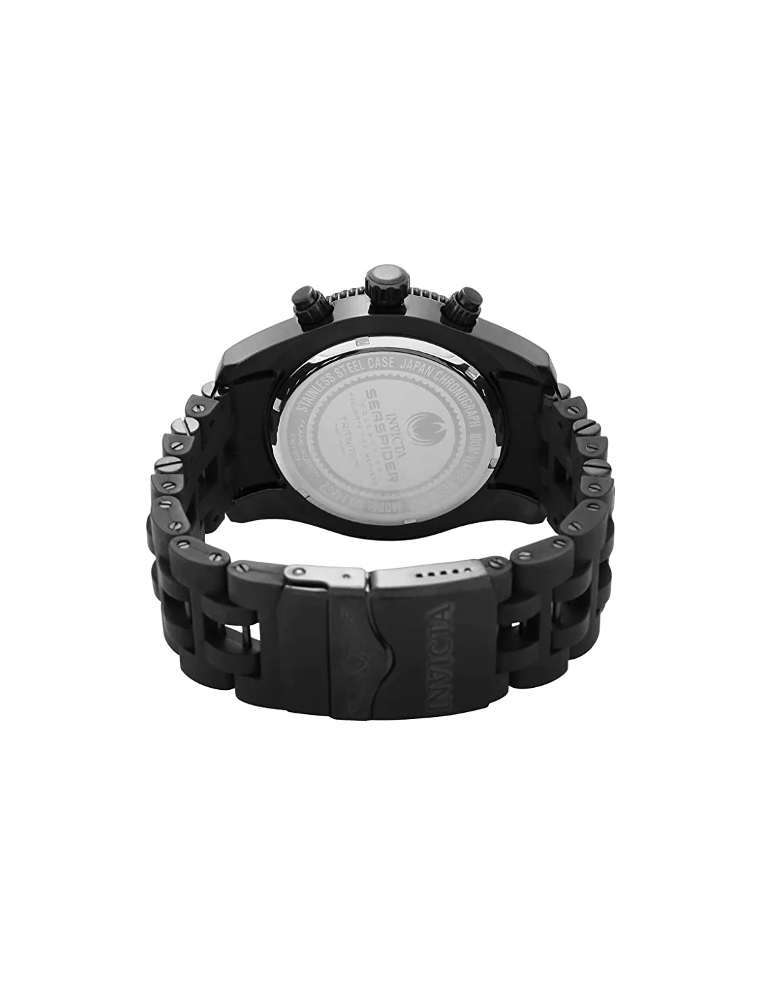 Montre homme Invicta Quartz Sea Spider en acier inoxydable noir et bracelet en polyuréthane vue 3