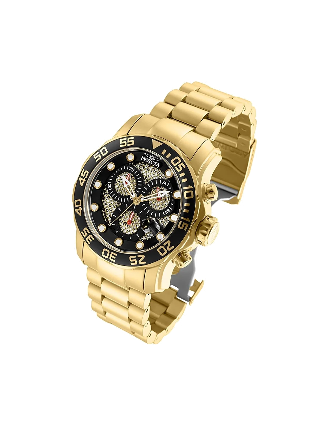 Montre homme Invicta Quartz Pro Diver en acier inoxydable à placage ionique en or 18 carats vue 4