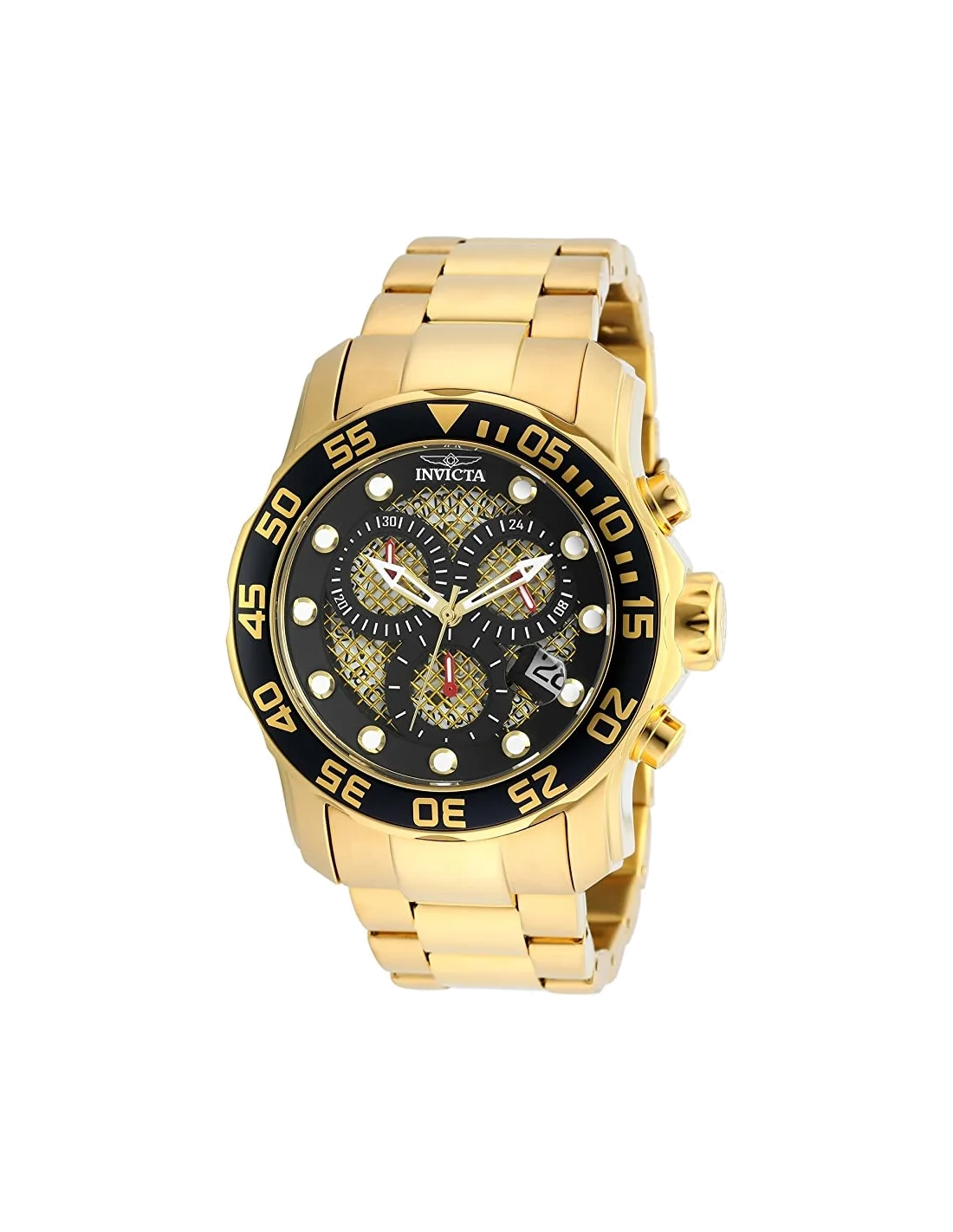 Montre homme Invicta Quartz Pro Diver en acier inoxydable à placage ionique en or 18 carats
