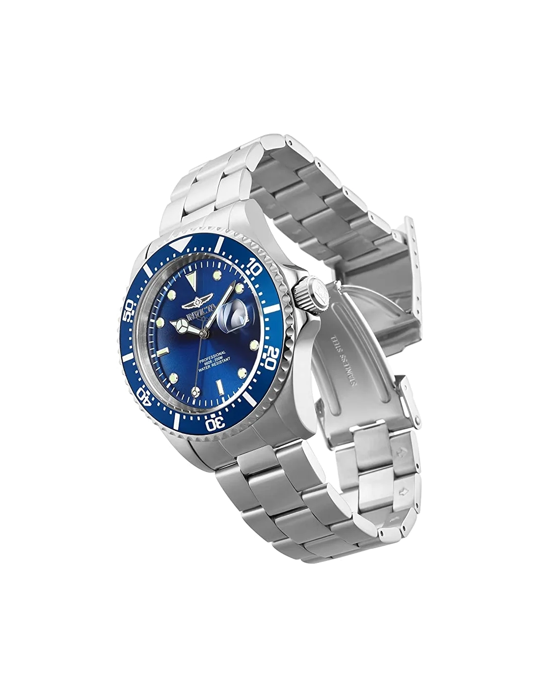 Montre homme Invicta Quartz Pro Diver à cadran bleu vue 3