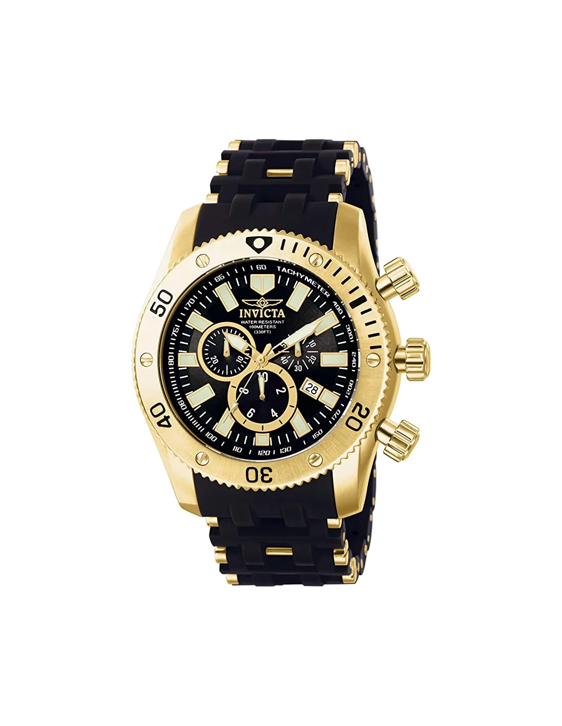 Montre homme Invicta Quartz Sea Spider plaqué or 18 carats vue 3
