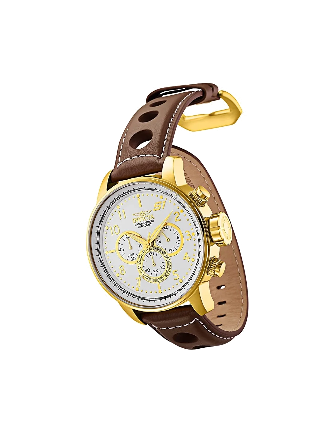 Montre homme Invicta Quartz S1 Rally avec bracelet en cuir marron vue 2