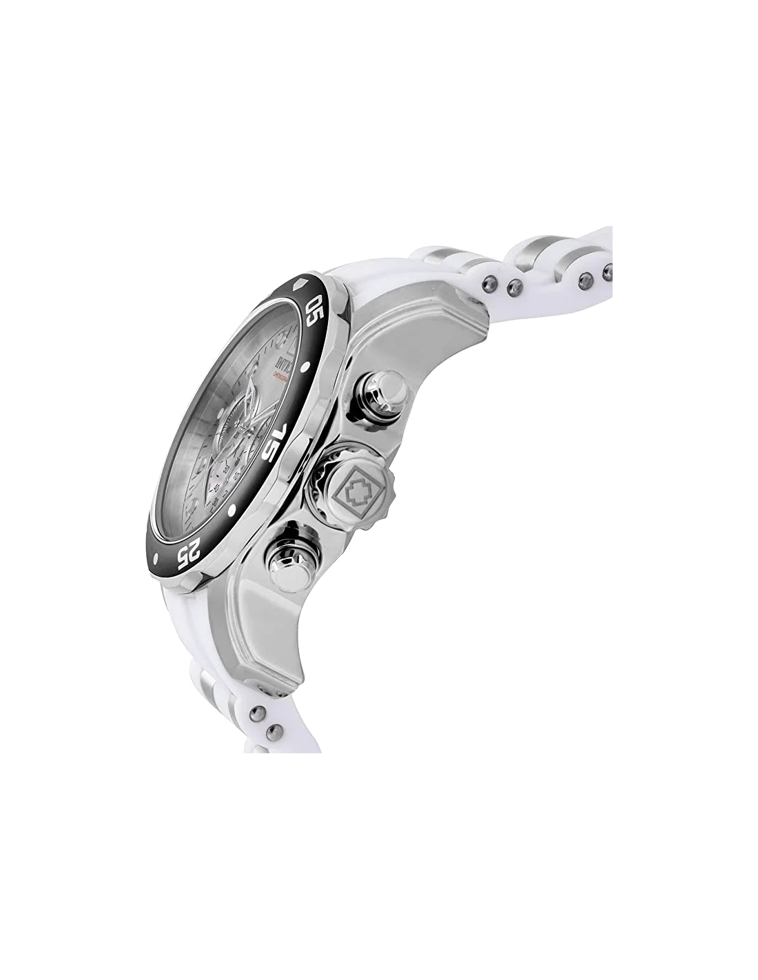 Montre homme Invicta Quartz Pro Diver en silicone blanc et bracelet en acier inoxydable vue 2