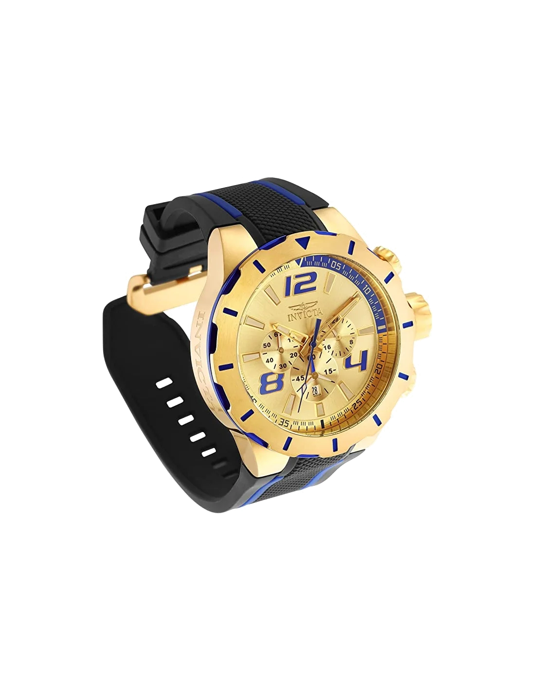 Montre homme Invicta Quartz S1 Rally avec bracelet en silicone noir et bleu vue 2