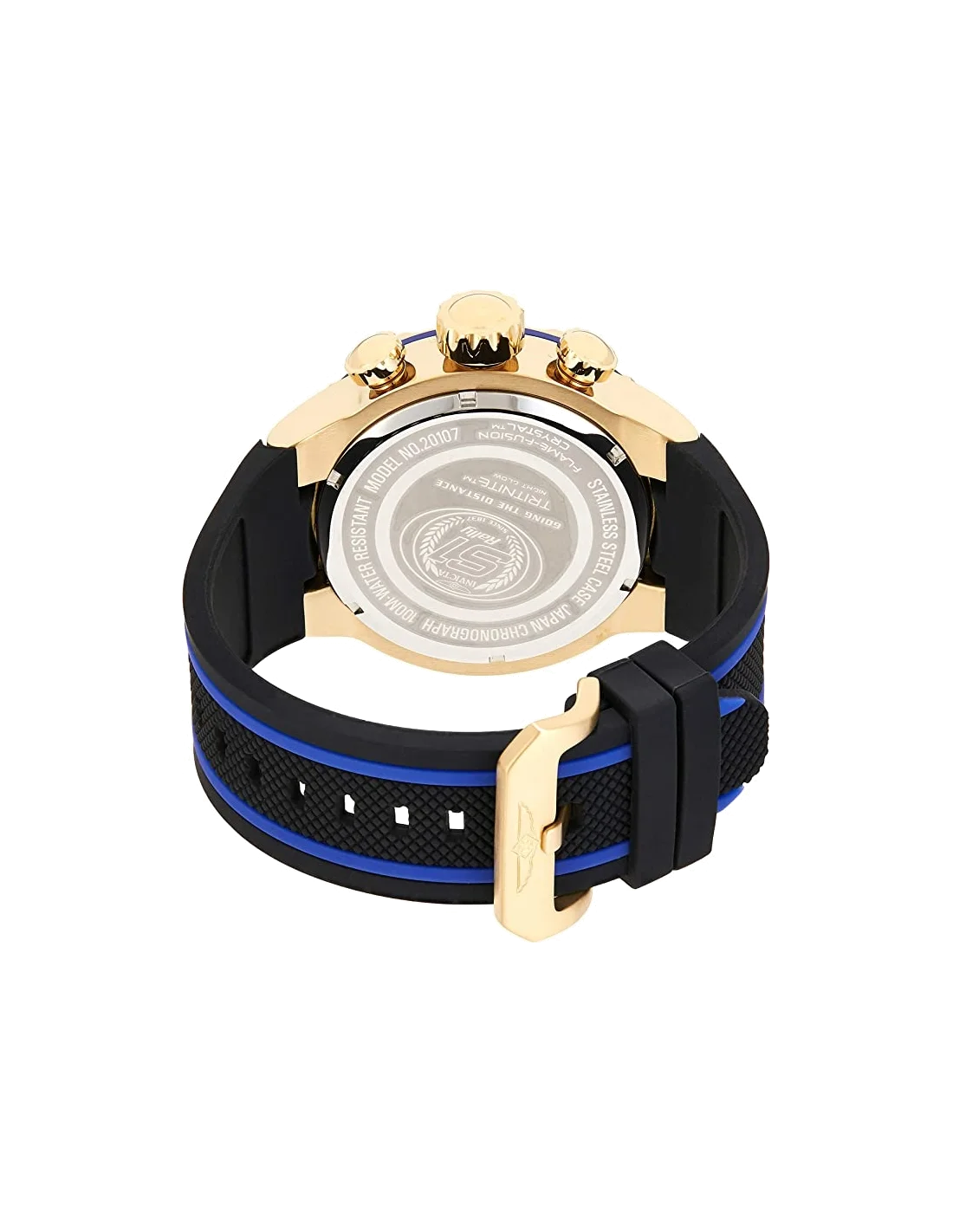 Montre homme Invicta Quartz S1 Rally avec bracelet en silicone noir et bleu vue 4