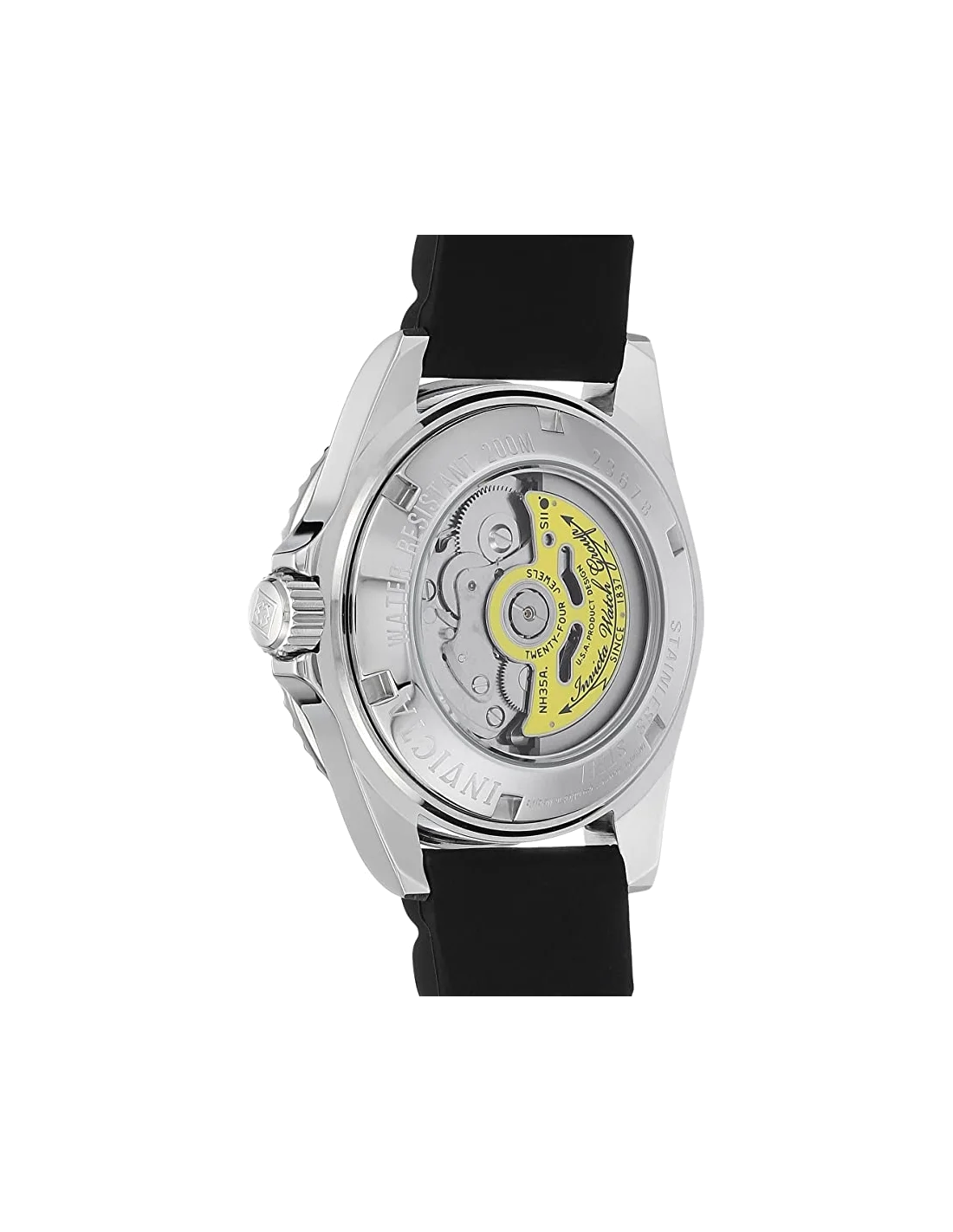 Montre homme automatique Invicta Pro Diver avec bracelet en silicone noir vue 5