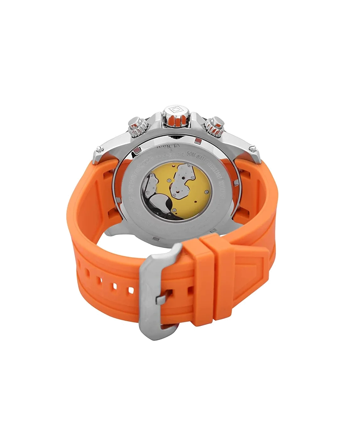 Montre homme Invicta Quartz Speedway bracelet en polyuréthane orange vue 3