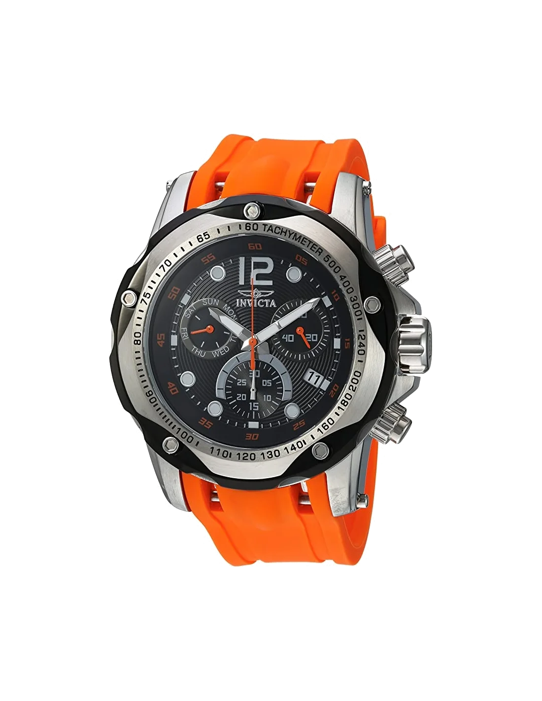 Montre homme Invicta Quartz Speedway bracelet en polyuréthane orange