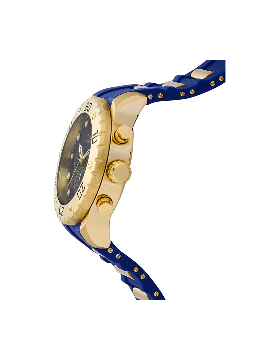 Montre homme Invicta Quartz Pro Diver bracelet polyuréthane bleu vue 3