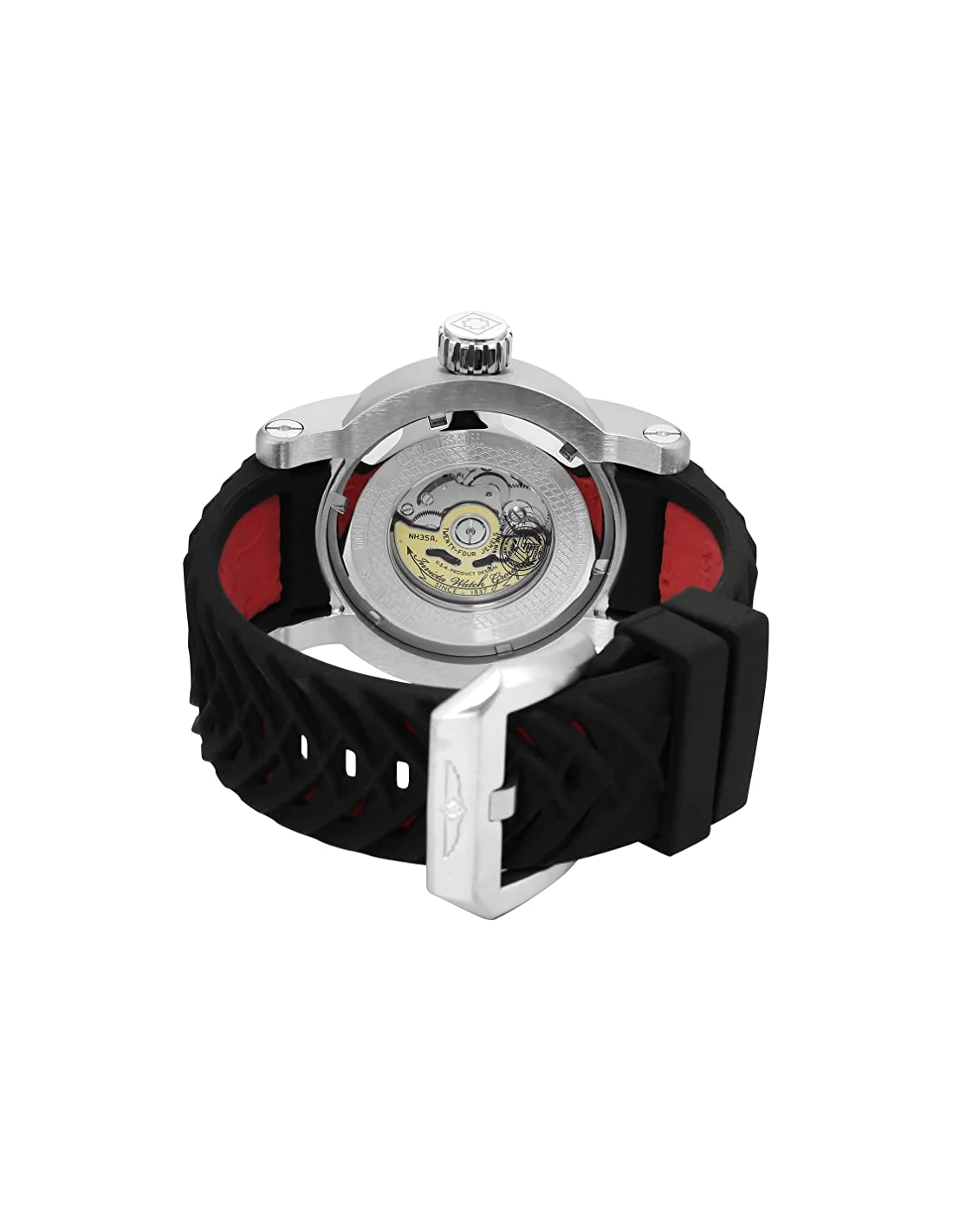 Montre homme Invicta Automatic S1 Rally avec bracelet en silicone noir et rouge vue 4