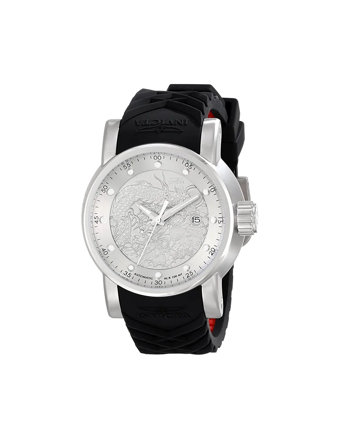 Montre homme Invicta Automatic S1 Rally avec bracelet en silicone noir et rouge