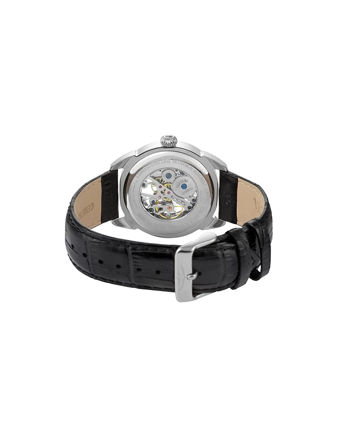 Montre homme Invicta Mechanical Specialty avec bracelet en cuir noir vue 2