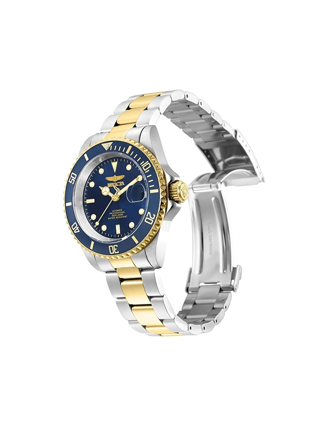 Montre homme Invicta Automatic Pro Diver en acier et acier inoxydable doré vue 2