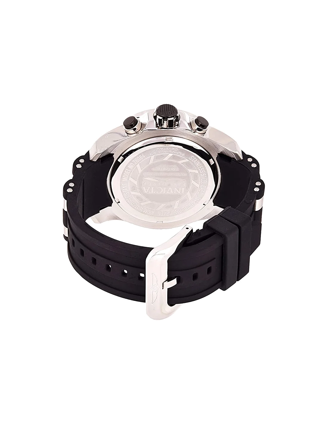 Montre homme Invicta Quartz Pro Diver avec bracelet en silicone noir vue 3