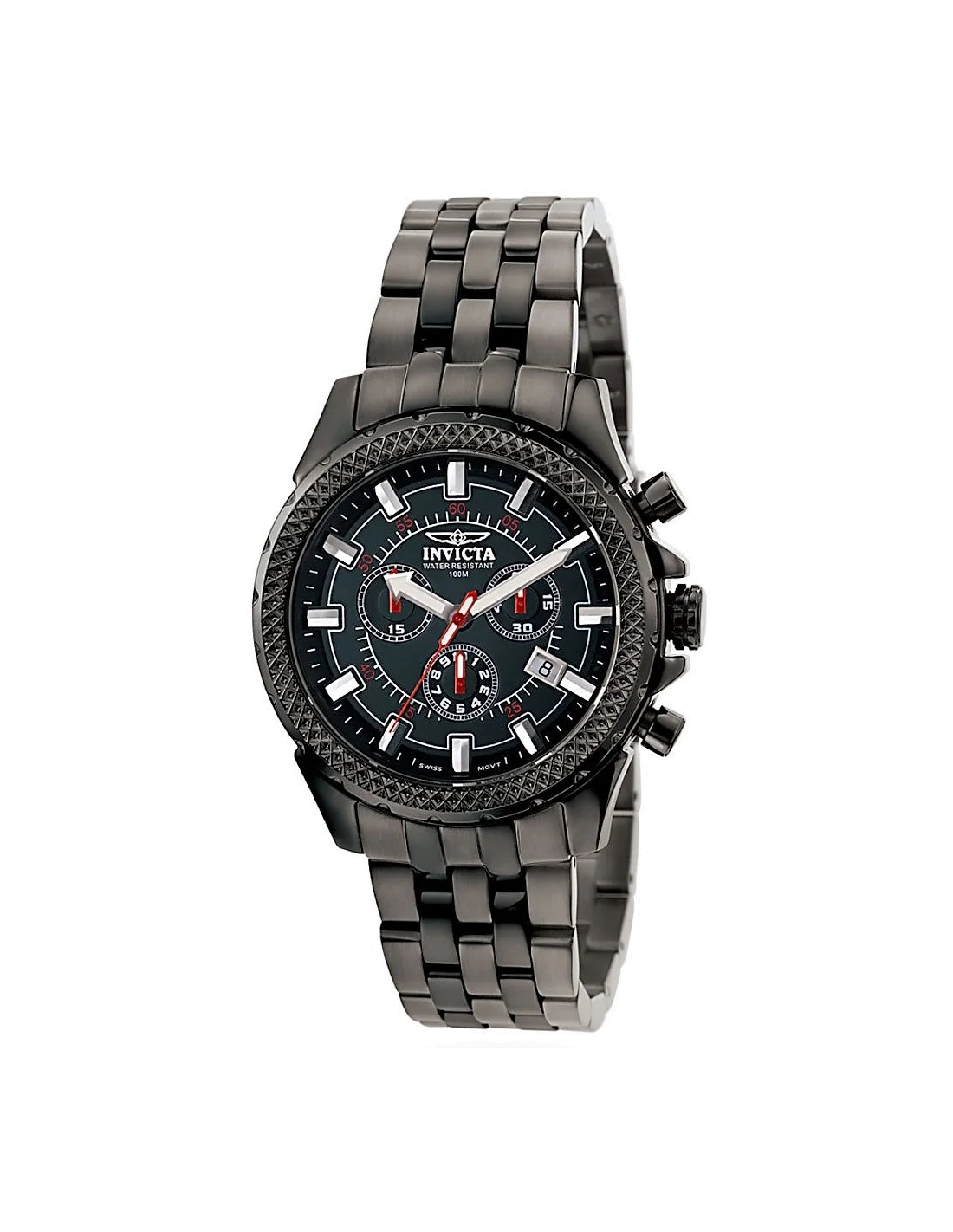 Montre Homme Invicta 7168 Signature Collection, Boîtier et Cadran Noir, Bracelet Acier