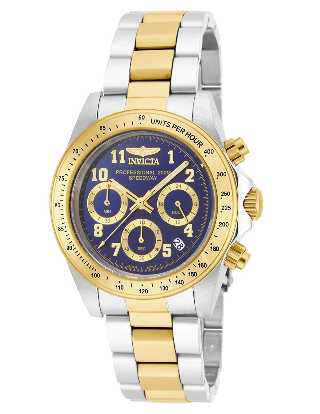 Montre Homme Invicta Speedway 17028 Maillons argentés et dorés en acier