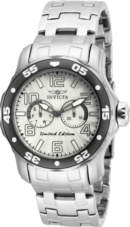 Montre Homme Invicta Pro Diver 18035 Bracelet Argenté En Acier Inoxydable