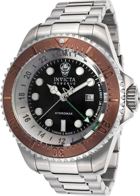 Montre Homme Invicta Hydromax 16972 Lunette marron et cadran noir