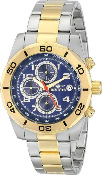Montre Homme Invicta Pro Diver 16082 Bracelet or jaune et argenté En Acier Inoxydable