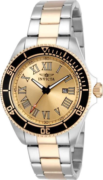 Montre Homme Invicta Pro Diver 15000 Bracelet argenté et doré En Acier Inoxydable