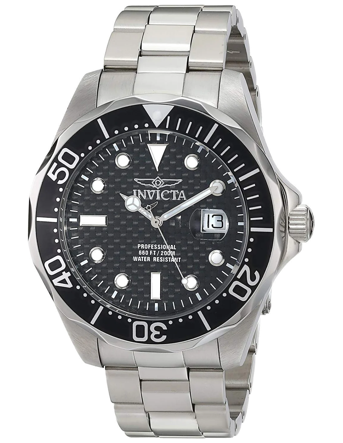 Montre Homme Invicta Pro Diver 12562 Bracelet Argenté En Acier Inoxydable