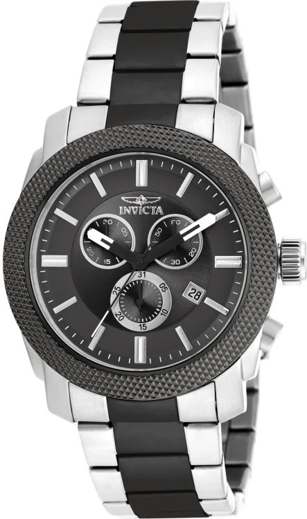 Montre Homme Invicta Specialty 17743 Bracelet argenté et noir En Acier Inoxydable