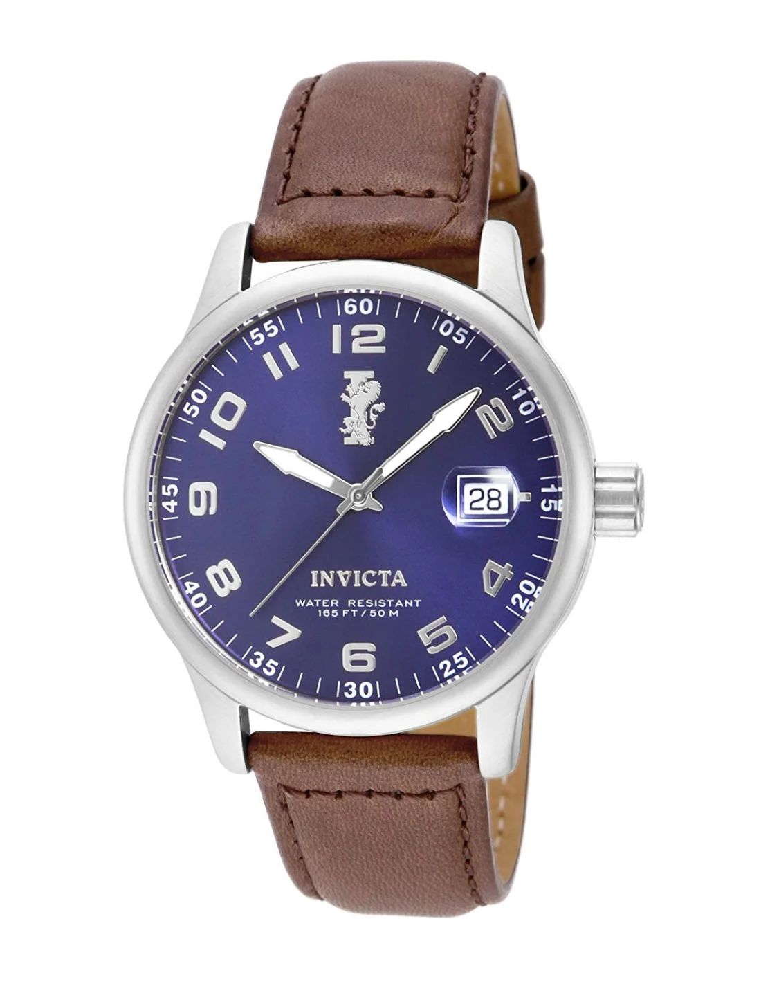 Montre Homme Invicta I-Force 15254 Bracelet En Cuir Brun et cadran bleu vue 2