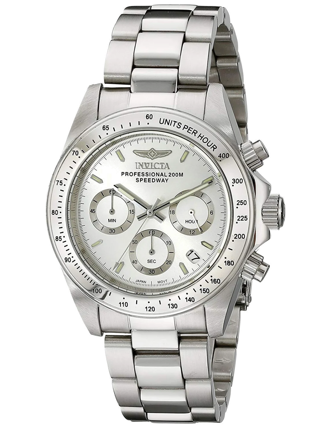 Montre Homme Invicta Speedway 14381 Bracelet Argenté En Acier Inoxydable