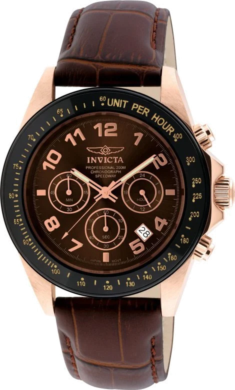 Montre Homme Invicta Speedway 10712 Bracelet En Cuir Brun aspect croco