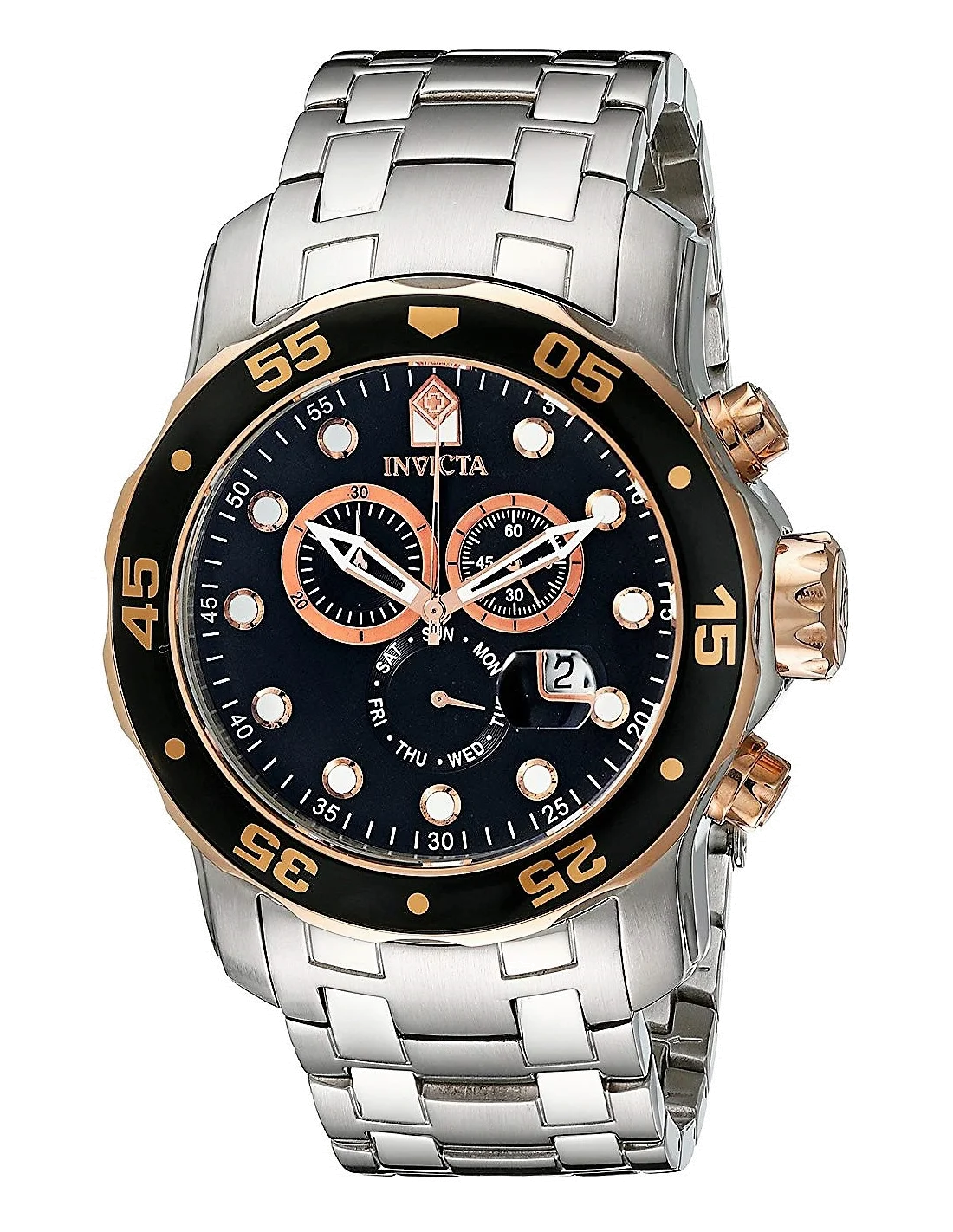 Montre Homme Invicta Pro Diver 80036 Bracelet Argenté En Acier Inoxydable