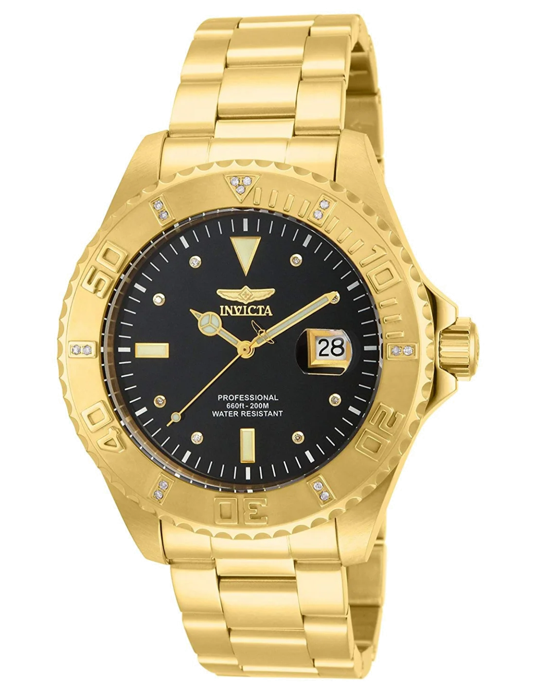 Montre Homme Invicta Pro Diver 15286 Bracelet Doré En Acier Inoxydable vue 2