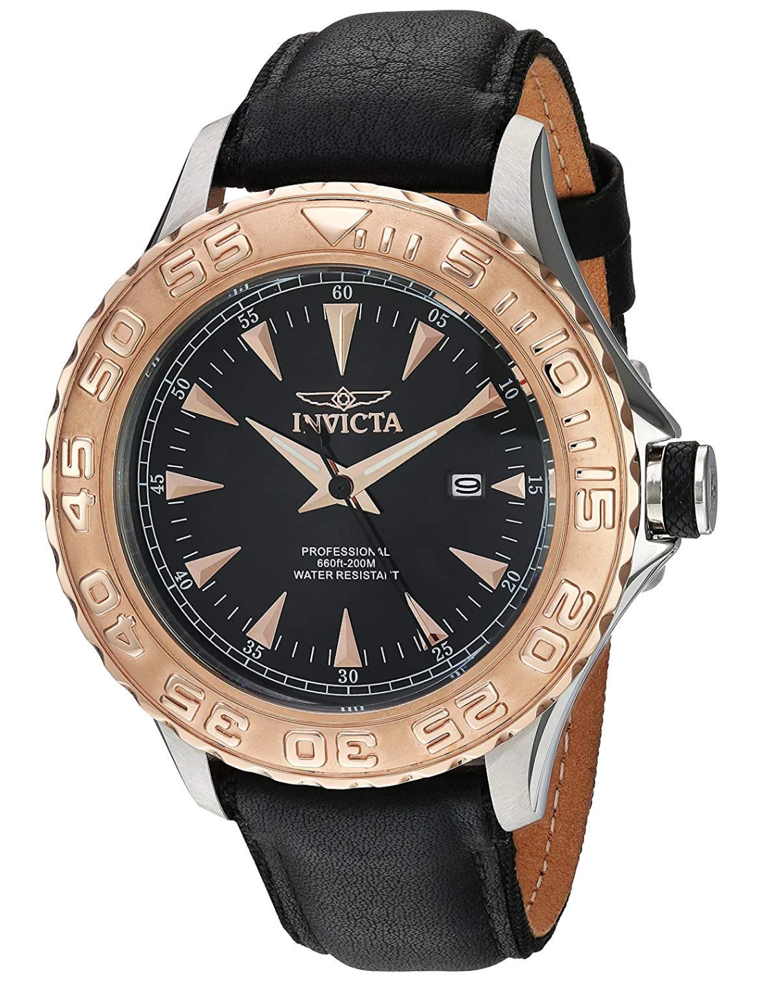 Montre Homme Invicta Pro Diver 12617 Lunette dorée rose